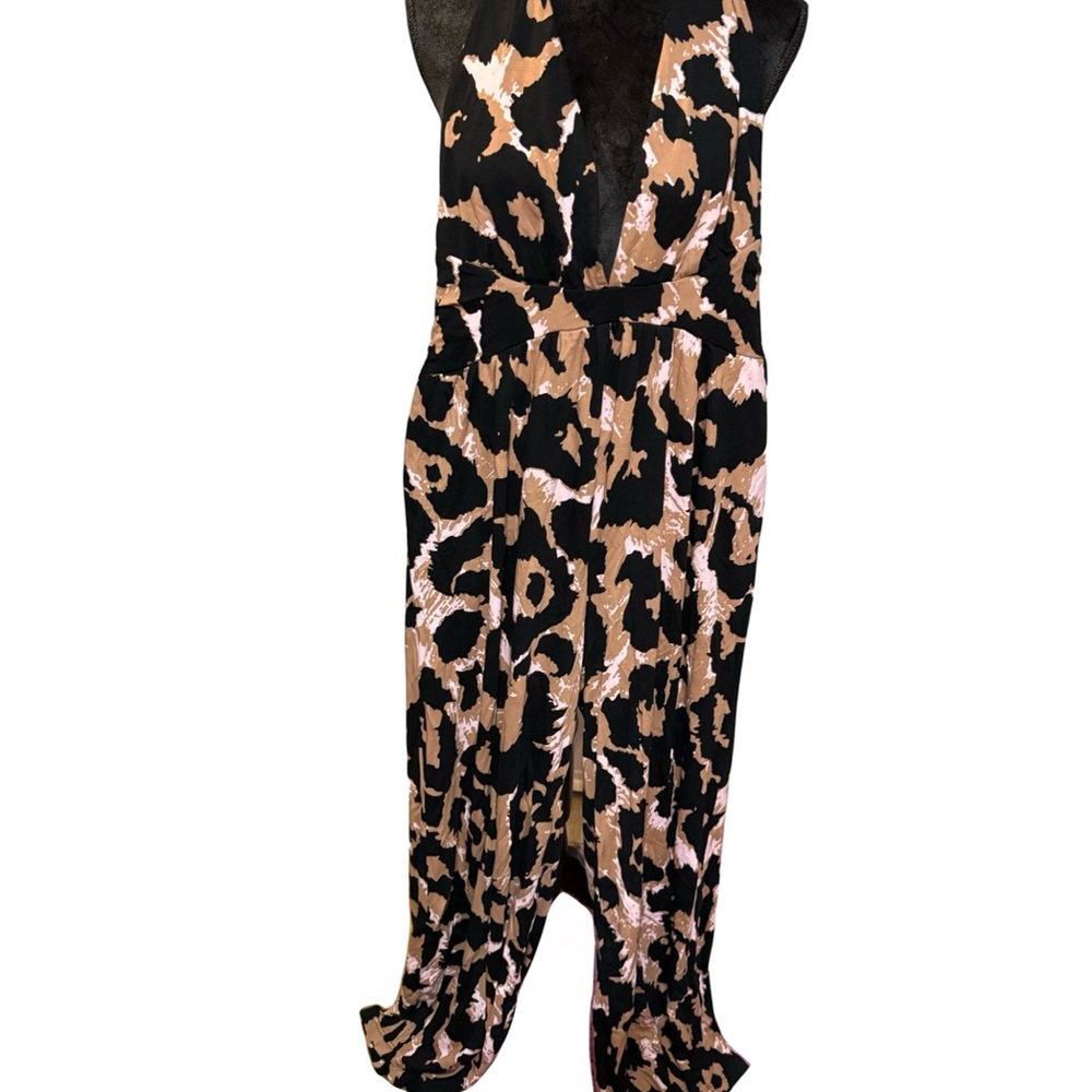 Leopard Print Halter Jumpsuit - Picture 6 of 7
